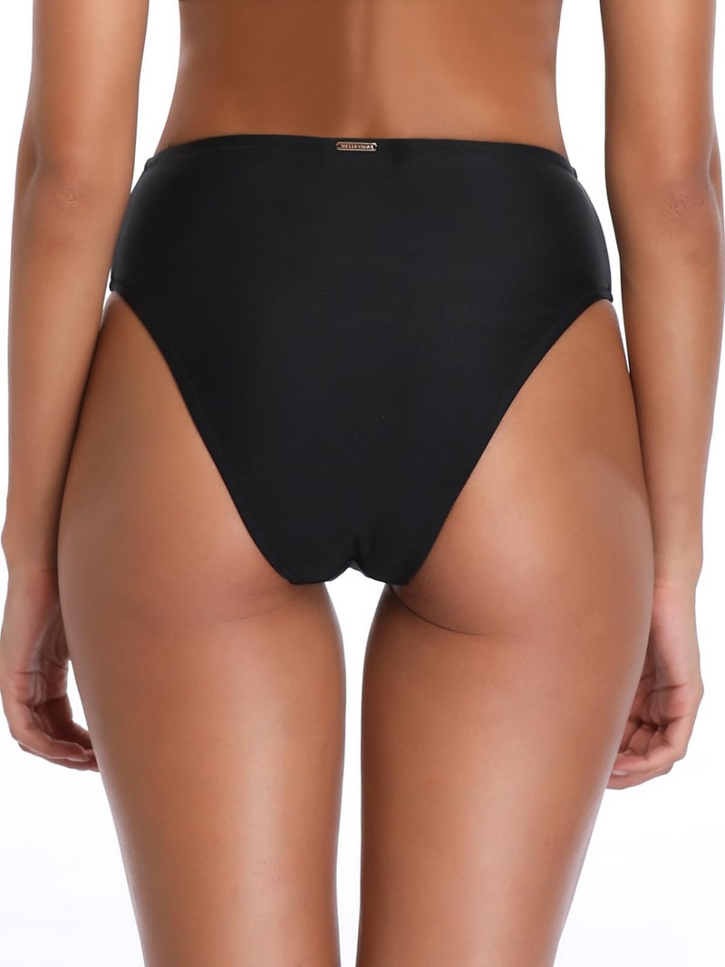 RELLECIGA Women's Black High Cut High Waisted Bikini Bottom Size XX-Large - Image 5